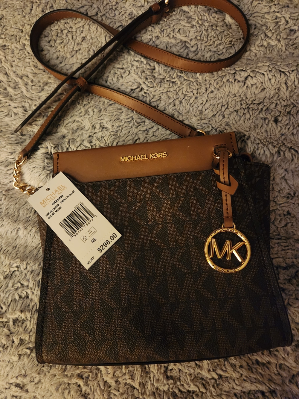 Michael Kors Brown & Tan Logo Crossbody Bag